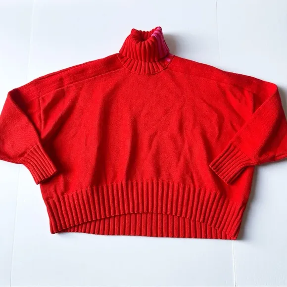 Adidas x IVY PARK Boxy Cropped Turtleneck Sweater Red/Pink Large
