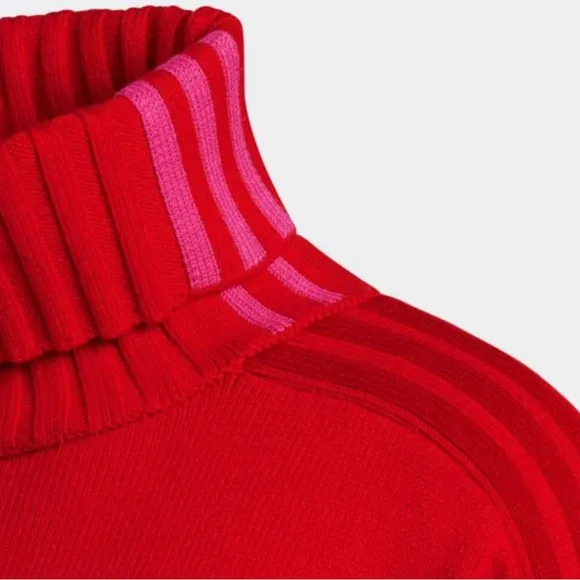 Adidas x IVY PARK Boxy Cropped Turtleneck Sweater Red/Pink Large