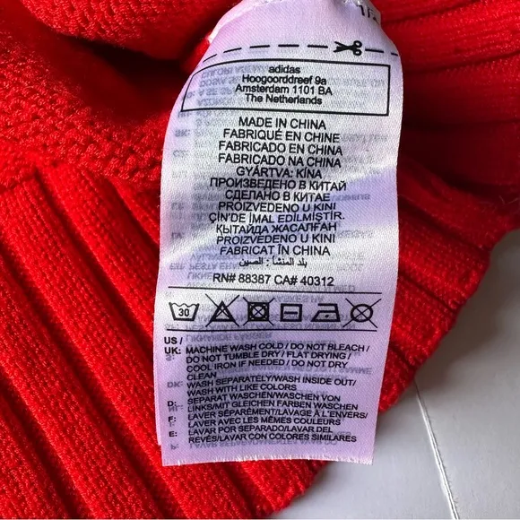 Adidas x IVY PARK Boxy Cropped Turtleneck Sweater Red/Pink Large