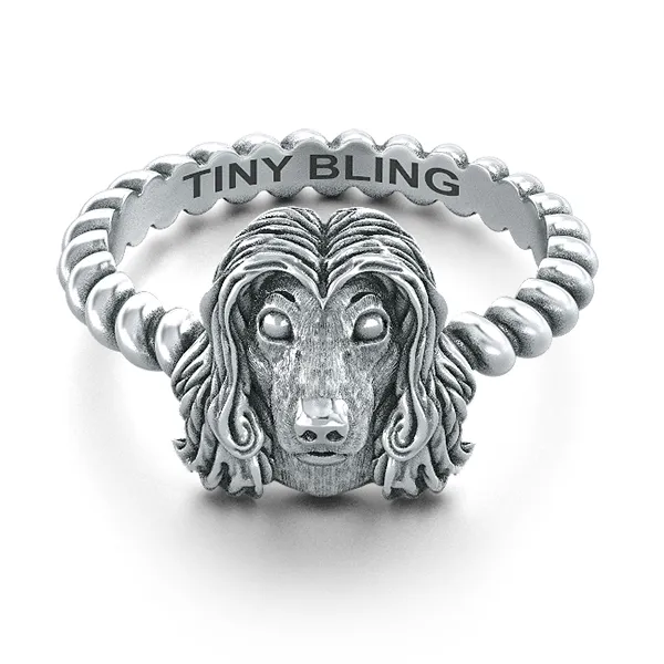 Afghan Hound Breed Jewelry Twisted Wire Rope Ring
