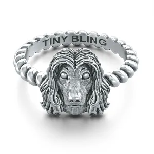 Afghan Hound Breed Jewelry Twisted Wire Rope Ring