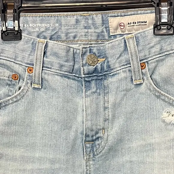 Ag Adriano Goldschmied the ex-boyfriend slim distressed light wash denim jeans
