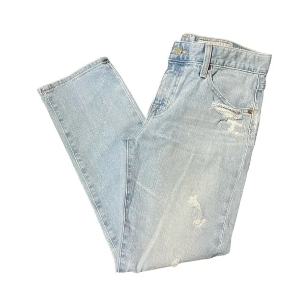 Ag Adriano Goldschmied the ex-boyfriend slim distressed light wash denim jeans