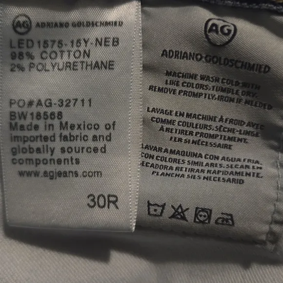 Ag Adriano Goldschmied The Ex-Boyfriend Slouchy Slim Distressed Jeans Sz 30R