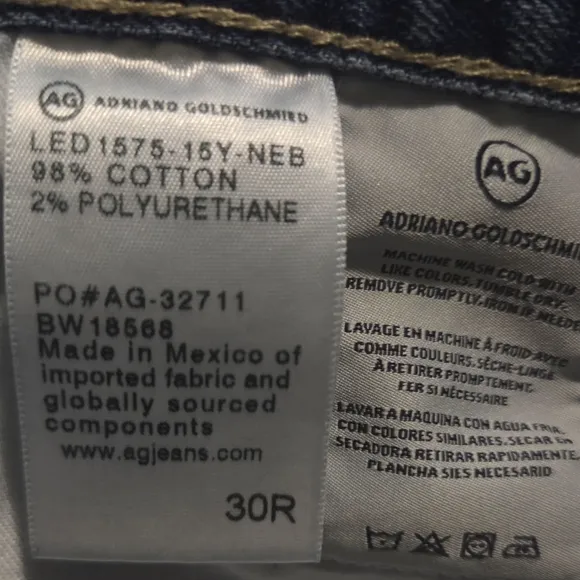Ag Adriano Goldschmied The Ex-Boyfriend Slouchy Slim Distressed Jeans Sz 30R