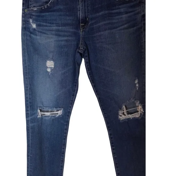 Ag Adriano Goldschmied The Ex-Boyfriend Slouchy Slim Distressed Jeans Sz 30R