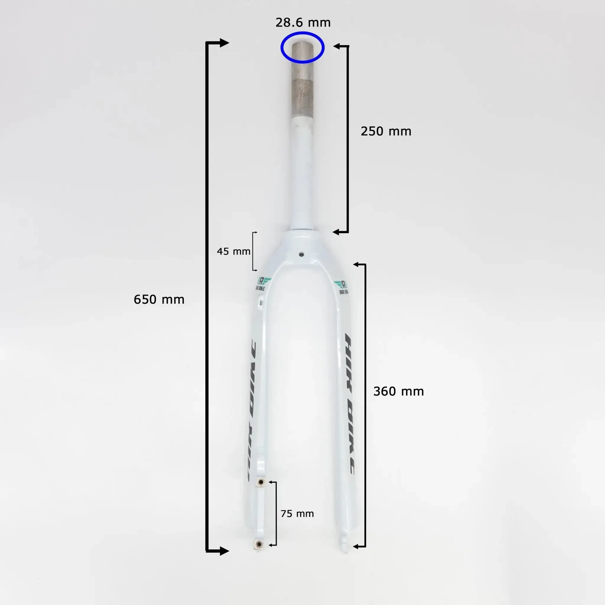 Air Bike 26" Rigid MTB Fork White