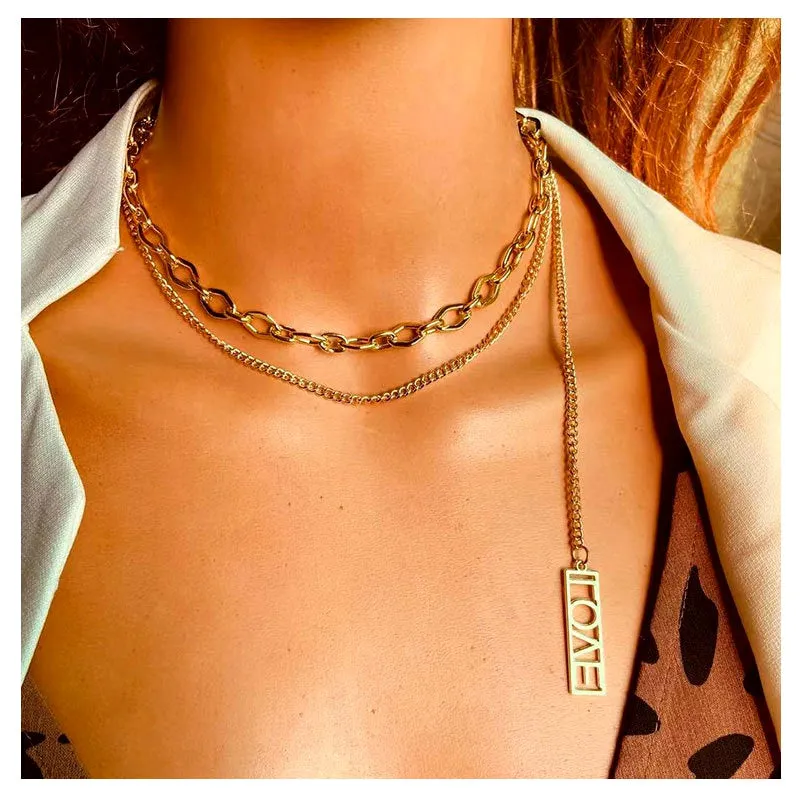 All LOVE -  Layered Love Pendant Necklace