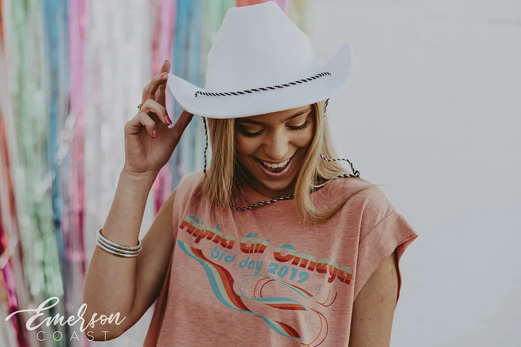 Alpha Chi Retro Rainbow Bid Day Tee