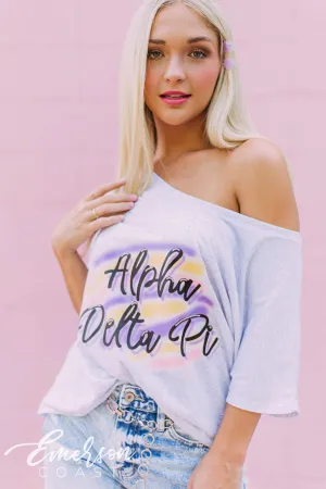 Alpha Delta Pi Airbrush Slouchy Tee