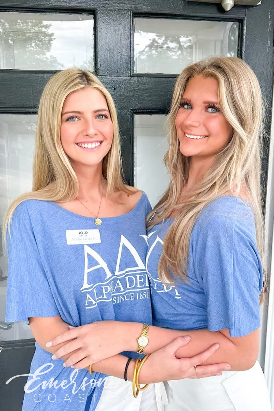 Alpha Delta Pi Blue Slouchy Recruitment Tee