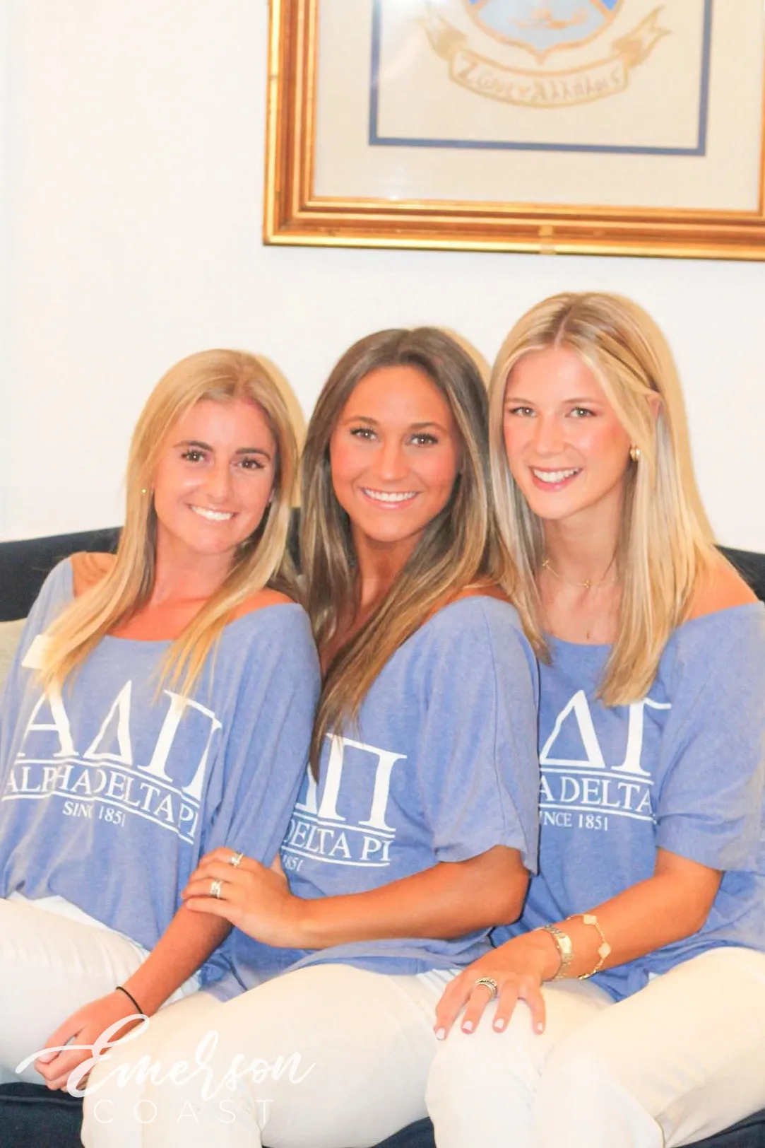 Alpha Delta Pi Blue Slouchy Recruitment Tee