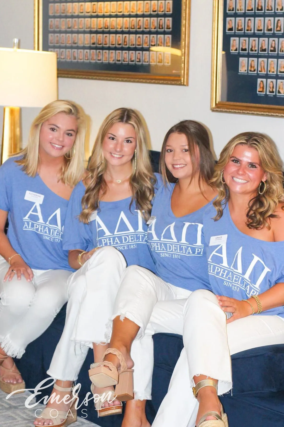 Alpha Delta Pi Blue Slouchy Recruitment Tee