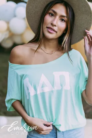 Alpha Delta Pi Letters Slouchy Tee