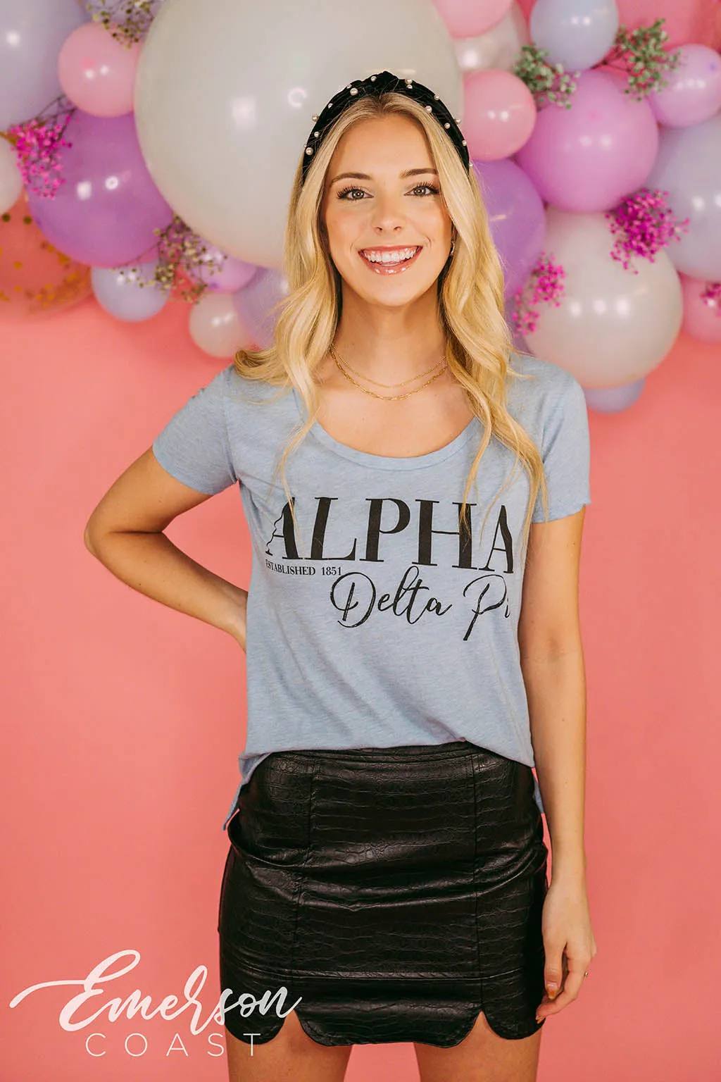 Alpha Delta Pi Light Blue Recruitment Tee