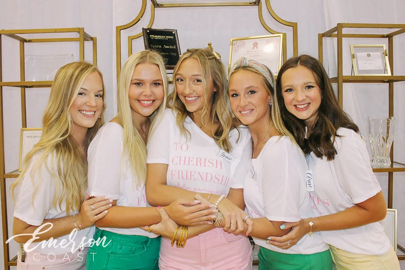 Alpha Gamma Delta To Cherish Friendships Vneck Tee