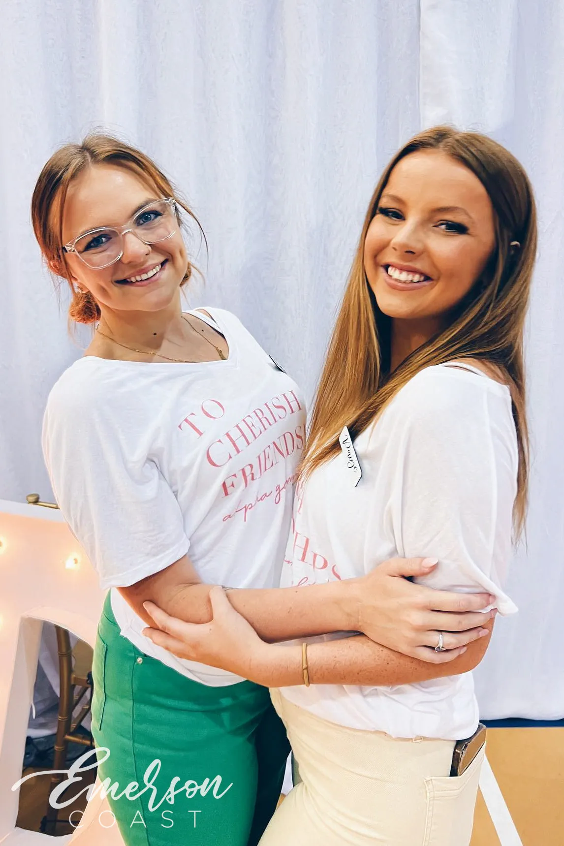 Alpha Gamma Delta To Cherish Friendships Vneck Tee