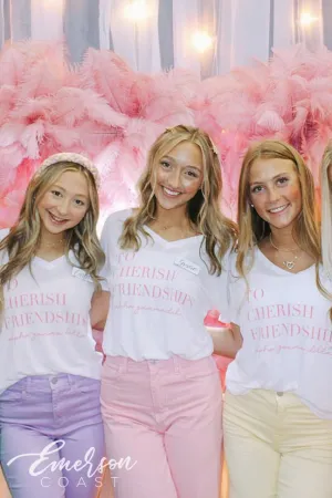 Alpha Gamma Delta To Cherish Friendships Vneck Tee