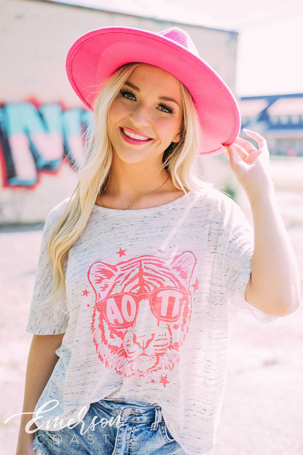 Alpha Omicron Pi PR Tiger Slouchy Tee