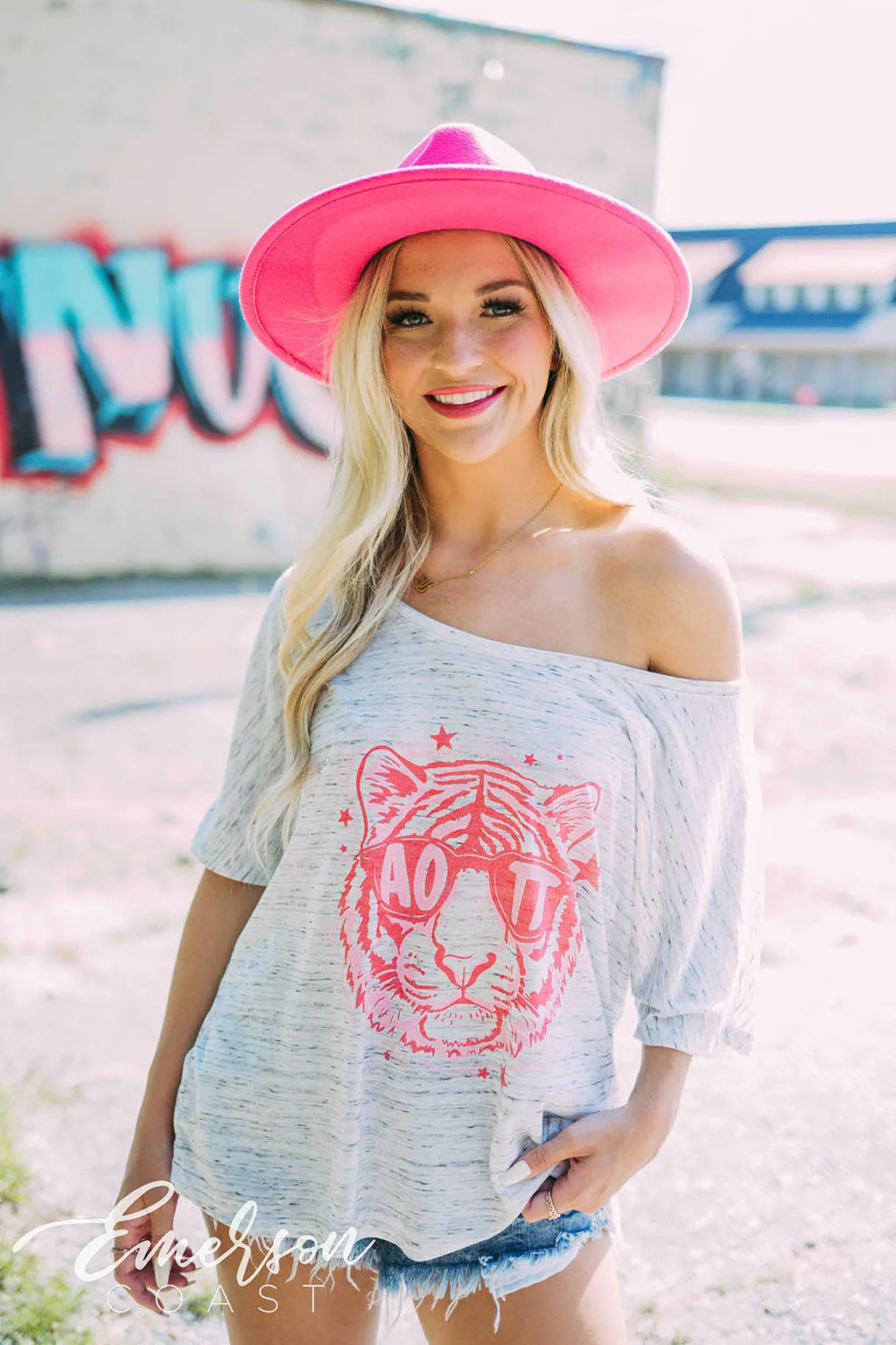 Alpha Omicron Pi PR Tiger Slouchy Tee