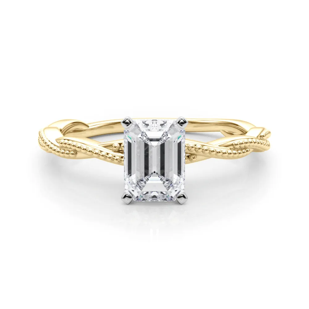 Anastasia Twisted Vine Emerald Lab Grown Diamond Solitaire Engagement Ring IGI Certified