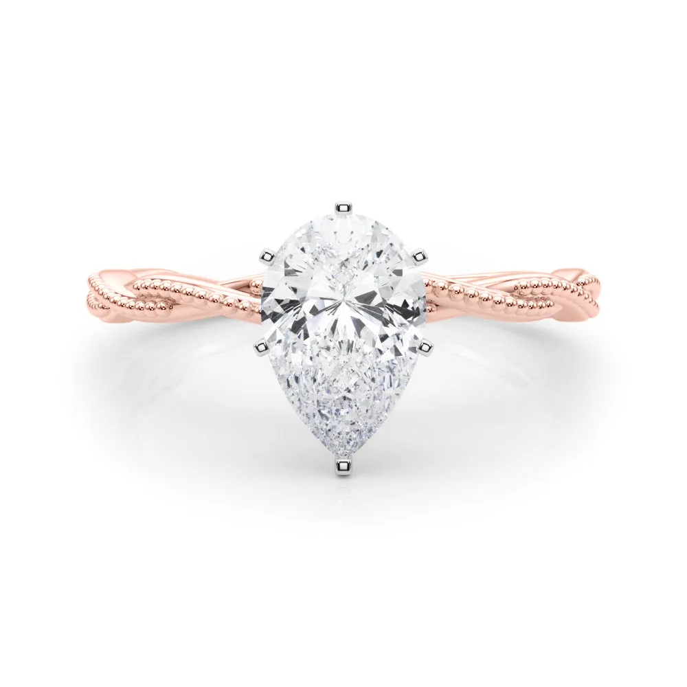 Anastasia Twisted Vine Pear Lab Grown Diamond Solitaire Engagement Ring IGI Certified