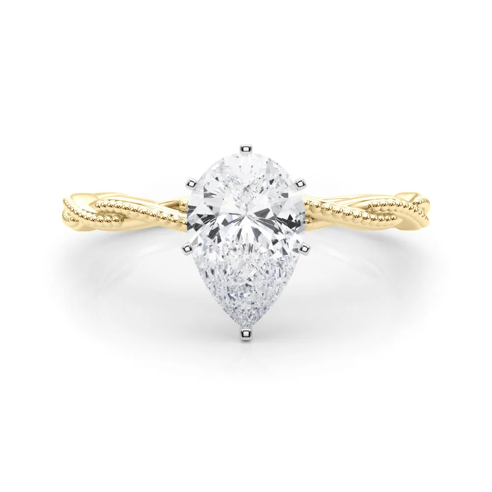 Anastasia Twisted Vine Pear Lab Grown Diamond Solitaire Engagement Ring IGI Certified