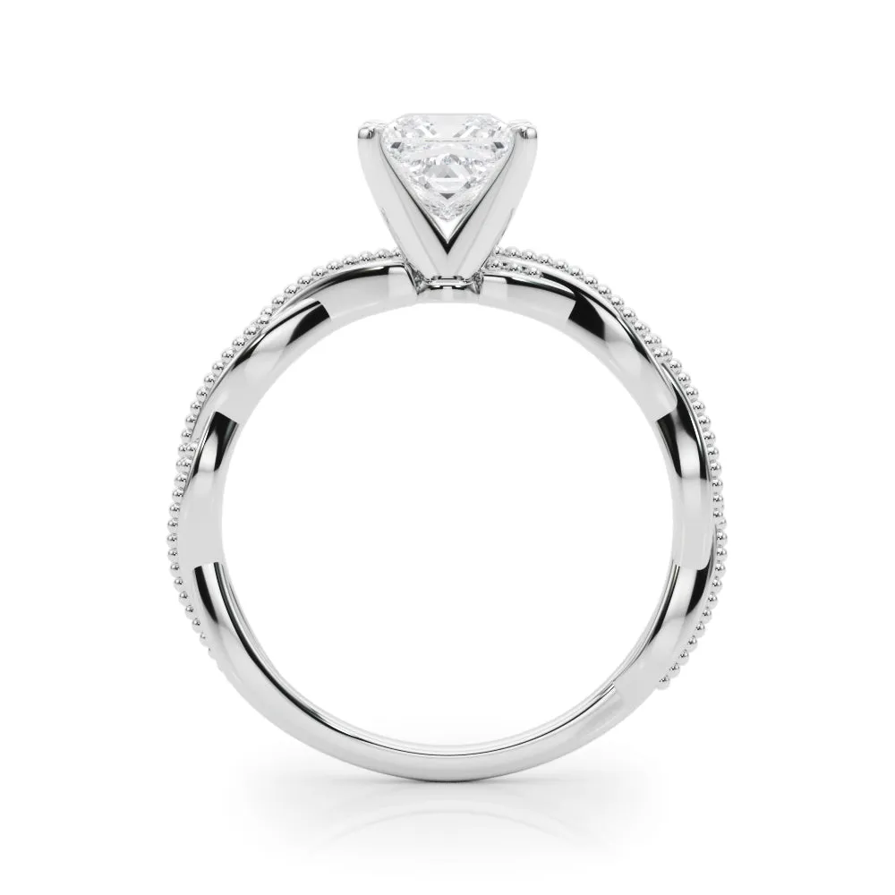 Anastasia Twisted Vine Princess Lab Grown Diamond Solitaire Engagement Ring IGI Certified