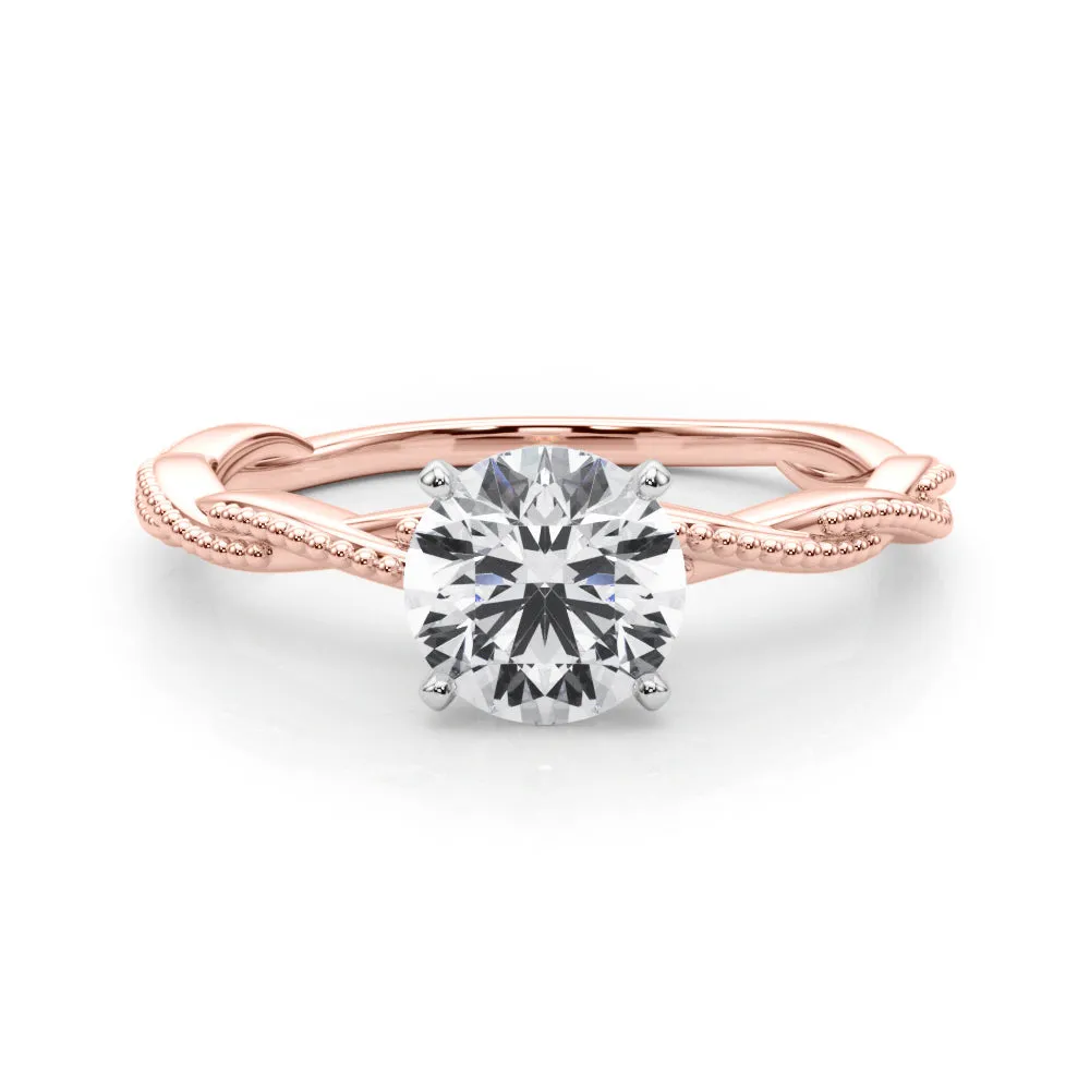 Anastasia Twisted Vine Round Lab Grown Diamond Solitaire Engagement Ring IGI Certified