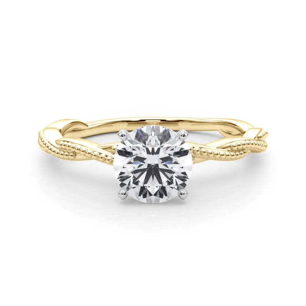 Anastasia Twisted Vine Round Lab Grown Diamond Solitaire Engagement Ring IGI Certified