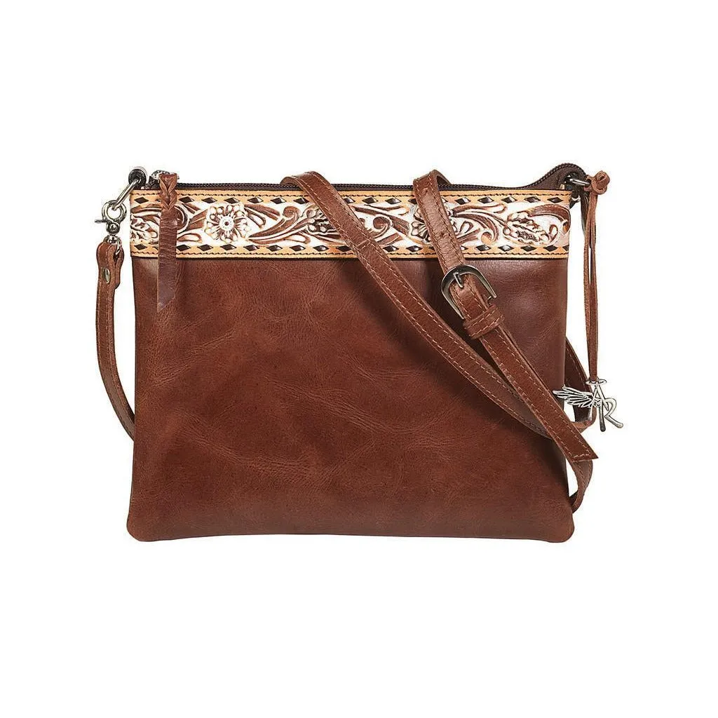 Angel Ranch Western Handbag White Washed Daisy Brown