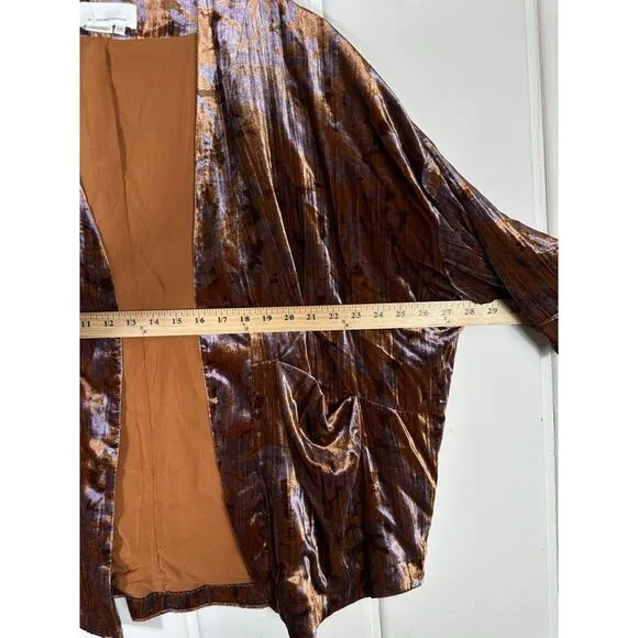 Anthropologie Esme Velvet Kimono Jacket Slouchy Cardigan Duster XS Petite