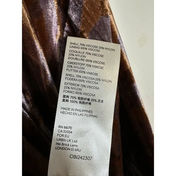 Anthropologie Esme Velvet Kimono Jacket Slouchy Cardigan Duster XS Petite