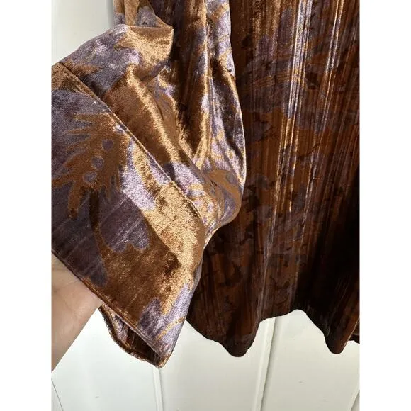 Anthropologie Esme Velvet Kimono Jacket Slouchy Cardigan Duster XS Petite