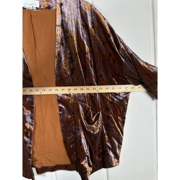 Anthropologie Esme Velvet Kimono Jacket Slouchy Cardigan Duster XS Petite