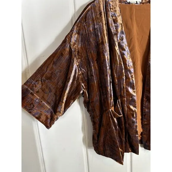 Anthropologie Esme Velvet Kimono Jacket Slouchy Cardigan Duster XS Petite