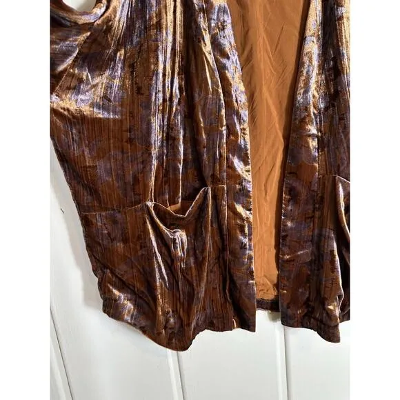Anthropologie Esme Velvet Kimono Jacket Slouchy Cardigan Duster XS Petite
