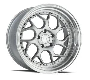 Aodhan DS01 18x10.5 5x114.3  22 Silver Machined Lip w/Chrome Rivets