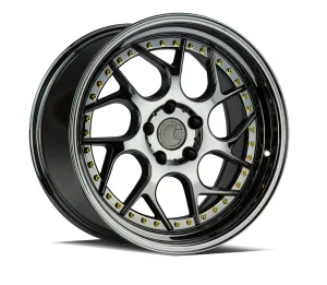 Aodhan DS01 19x9.5 5x114.3  15 Black Vacuum W/ Gold Rivets