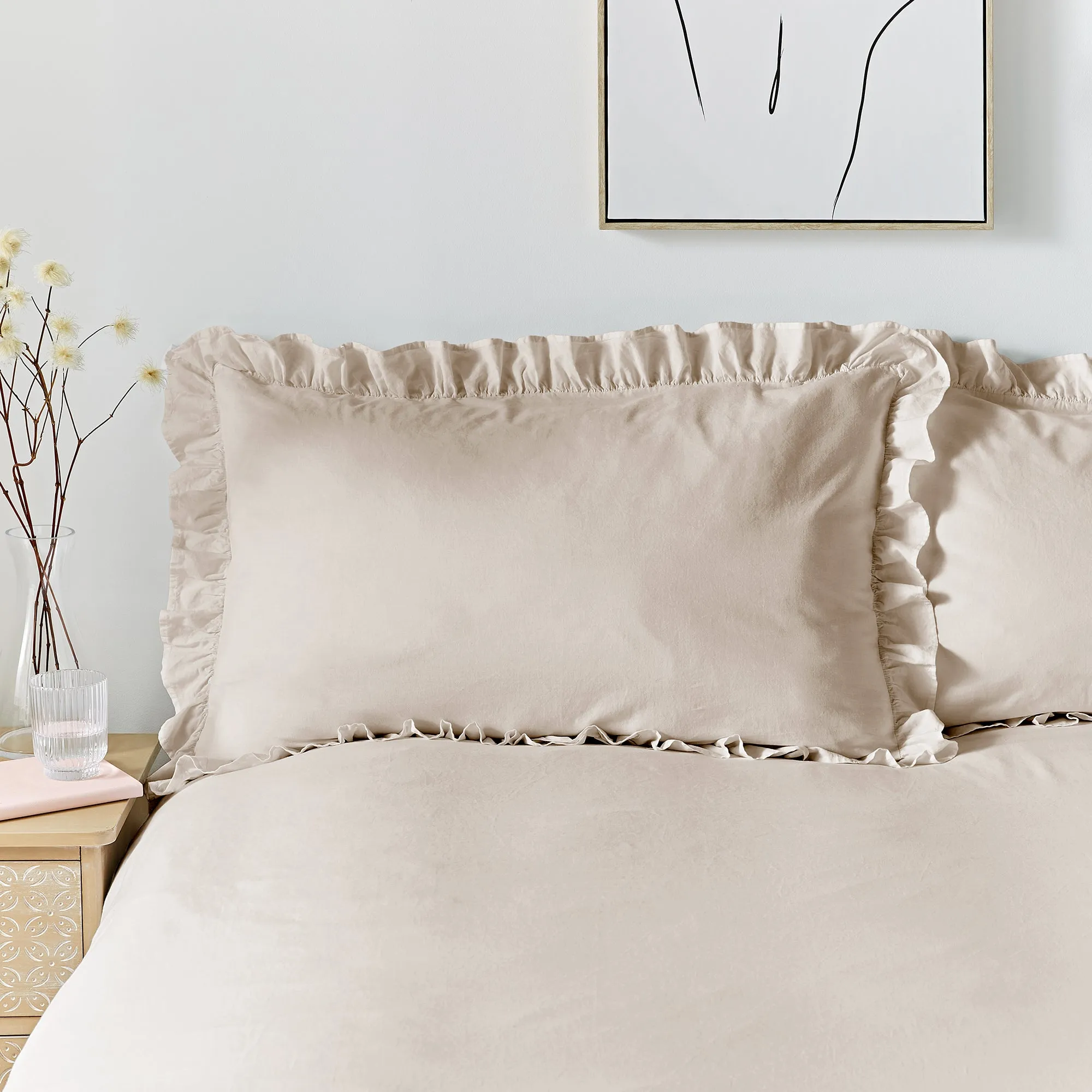Appletree Loft Cassia Frill Duvet Cover Set - Natural