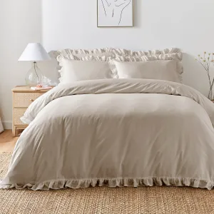 Appletree Loft Cassia Frill Duvet Cover Set - Natural