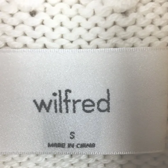 Aritzia WILFRED Champeaux 100% Merino Wool Cable-Knit Sweater In White Size S