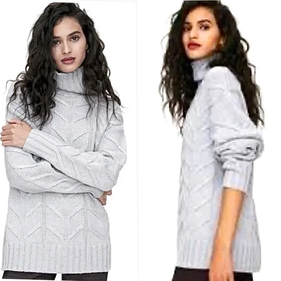 Aritzia WILFRED Champeaux 100% Merino Wool Cable-Knit Sweater In White Size S