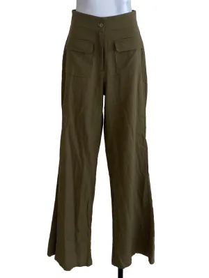 Army Green Textured Pants