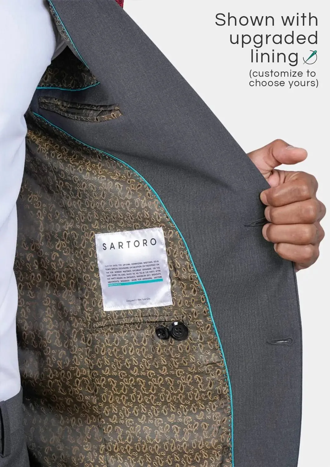 Astor Grey Charcoal Crosshatch Jacket