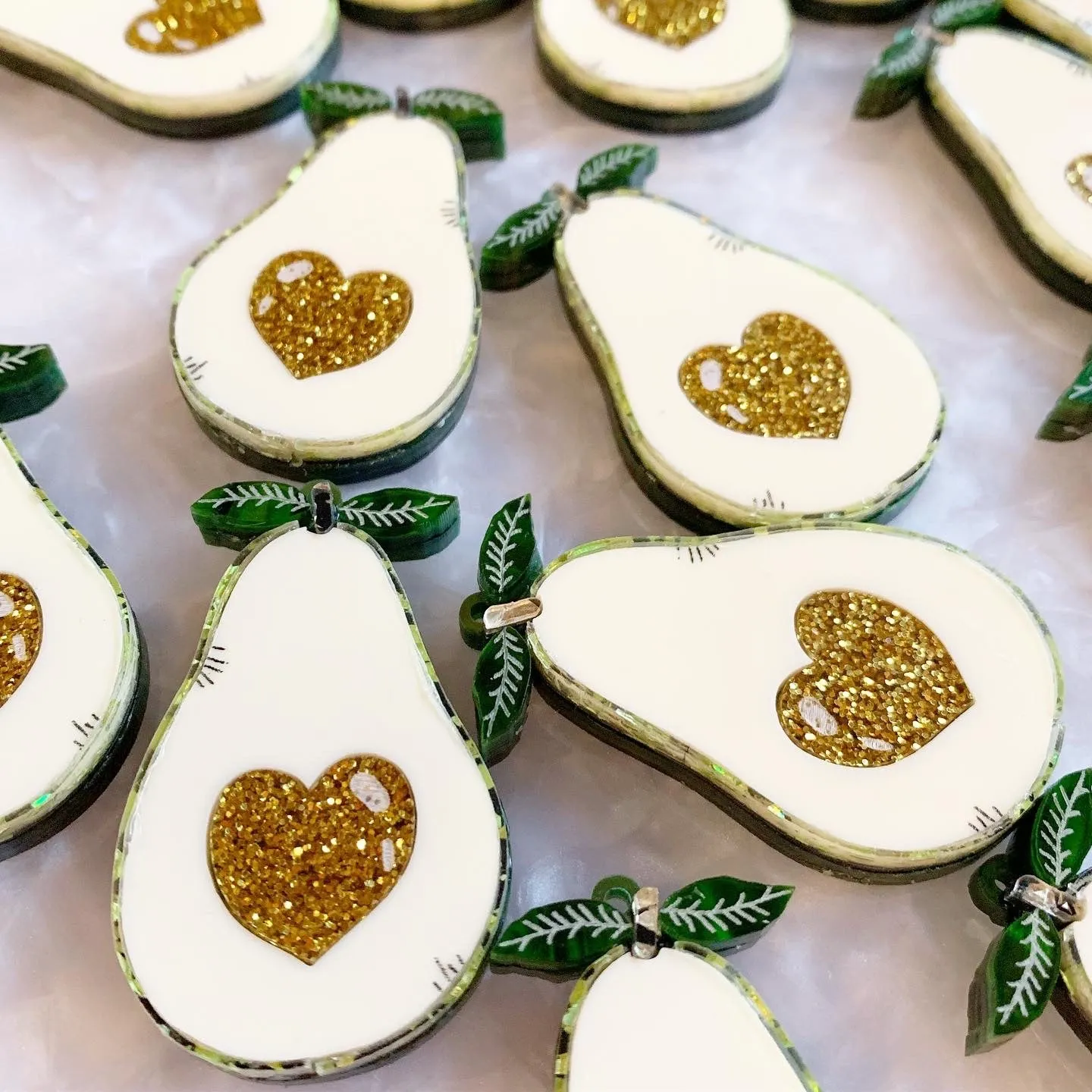 Avocado for earrings / 12 Pieces, 50mm