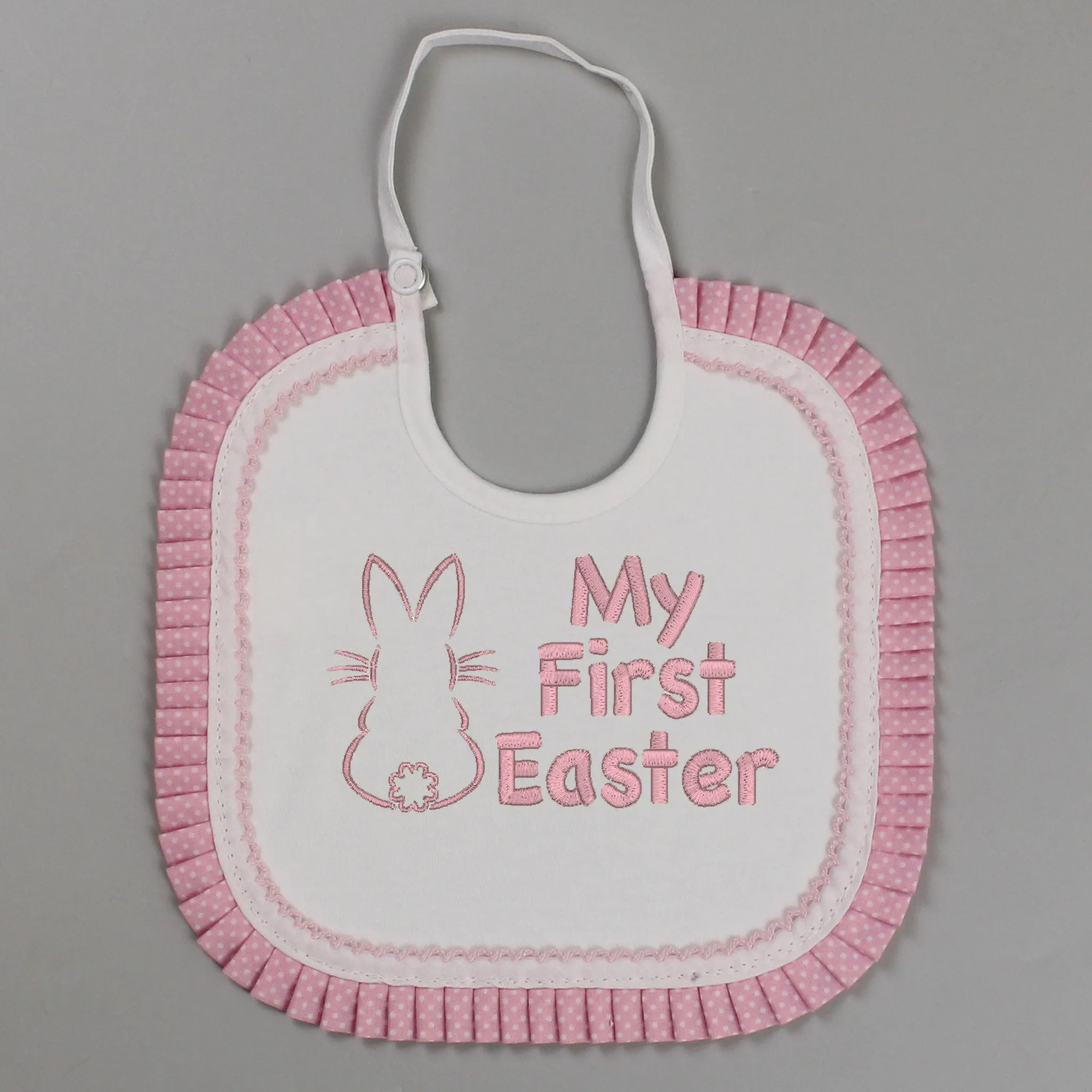 Baby Girls My First Easter Bib - Pex Polka Frilled