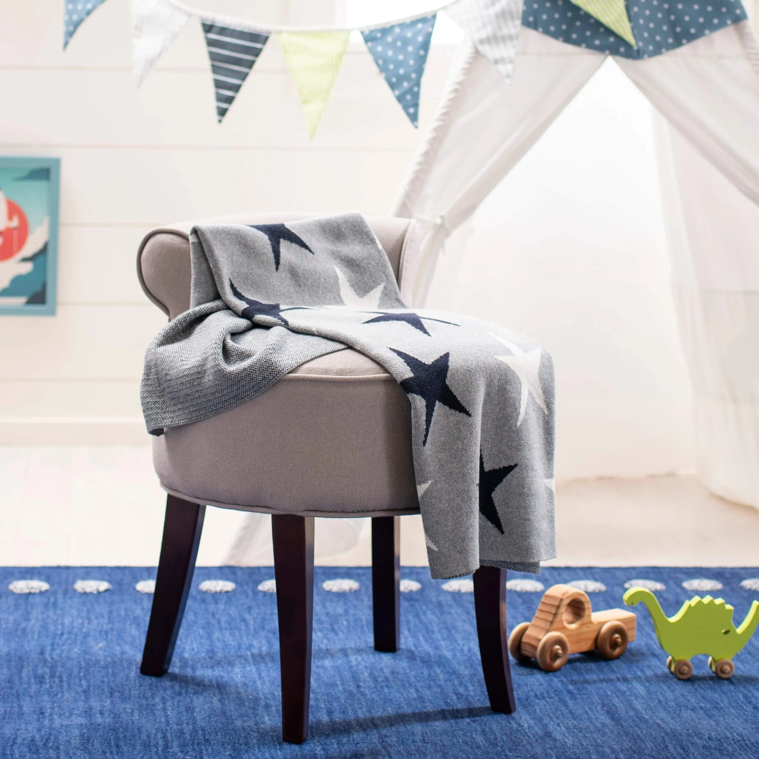Baby Star Throw - Grey 32" X 40" Novelty Neutral Sports Cotton