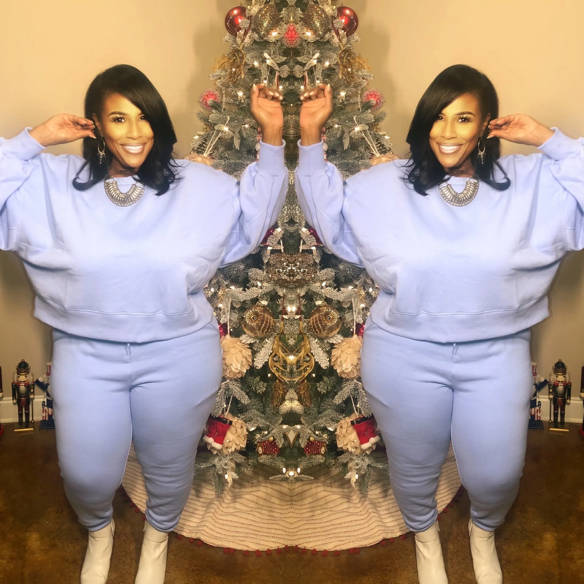 Balloon Sleeve Cozy Set (Soft Blue)