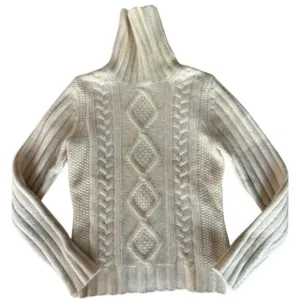 Banana Republic cableknit angora and lambs wool turtleneck - S